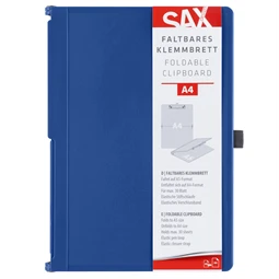 Felírótábla A/4-A/5 SAX kék A5 méretre csukható és A4 méretre nyitható, tolltartó, rugalmas rögzítőpánttal