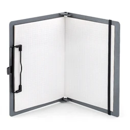 Felírótábla A/4-A/5 SAX szürke A5 méretre csukható és A4 méretre nyitható, tolltartó, rugalmas rögzítőpánttal