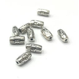 Fém köztes gyöngy hosszúkás 10mm ezüst 10db/csomag