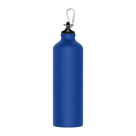 Fém palack, 800 ml-es, karabinerrel, alumínium BPA mentes, kék 7,3 x 24,5 cm