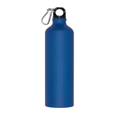 Fém palack, 800 ml-es, karabinerrel, alumínium BPA mentes, kék 7,3 x 24,5 cm