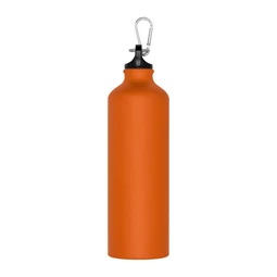 Fém palack, 800 ml-es, karabinerrel, alumínium BPA mentes, narancssárga 7,3 x 24,5 cm