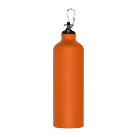 Fém palack, 800 ml-es, karabinerrel, alumínium BPA mentes, narancssárga 7,3 x 24,5 cm
