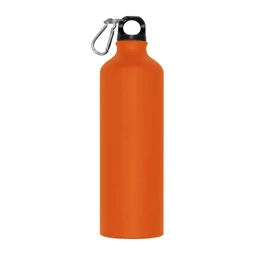 Fém palack, 800 ml-es, karabinerrel, alumínium BPA mentes, narancssárga 7,3 x 24,5 cm