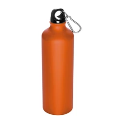 Fém palack, 800 ml-es, karabinerrel, alumínium BPA mentes, narancssárga 7,3 x 24,5 cm
