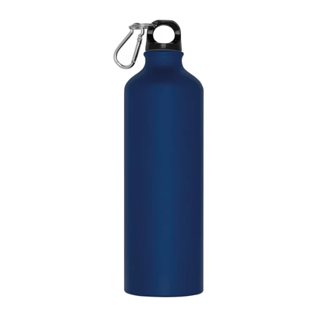 Fém palack, 800 ml-es, karabinerrel, alumínium BPA mentes, sötétkék 7,3 x 24,5 cm