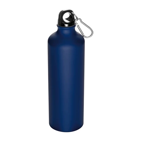 Fém palack, 800 ml-es, karabinerrel, alumínium BPA mentes, sötétkék 7,3 x 24,5 cm