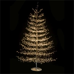 Fényfa fenyő, sziporkázó, 1940 LED-es, IP44, melegfehér fém, műanyag 60x60x180 cm fekete