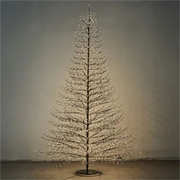 Fényfa fenyő, sziporkázó, 6590 LED-es, IP44, melegfehér fém, műanyag 100x100x300 cm fekete