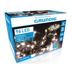 Fényfüzér 96db-os, LED-es, GRUNDIG időkapcsolós 8 funkciós fehér fényű kültéri 700x1