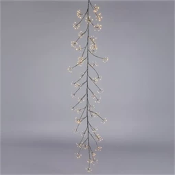 Fényfüzér ág, akasztós, 480 LED-es, IP44, melegfehér fém, műanyag 180 cm fekete