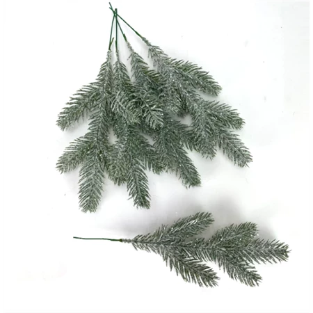 Fenyőág műanyag 25cm zöld havas 5db-os