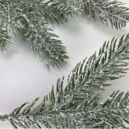 Fenyőág műanyag 25cm zöld havas 5db-os