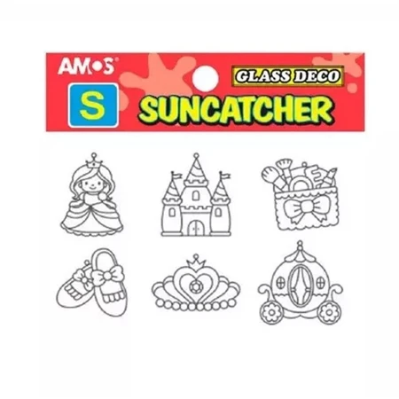 Fényvarázs forma üvegmatrica festékhez AMOS 6db/csomag hercegnők minta, S-10