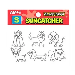 Fényvarázs forma üvegmatrica festékhez AMOS 6db/csomag kutya minta