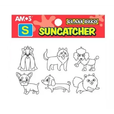 Fényvarázs forma üvegmatrica festékhez AMOS 6db/csomag kutya minta