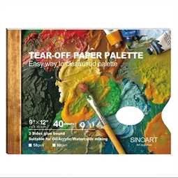 Festék paletta tömb SINOART tear-off papír 40lap téglalap 23x30,5cm