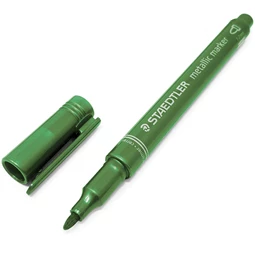 Dekormarker STAEDTLER 1-2 mm, kúpos, metálzöld