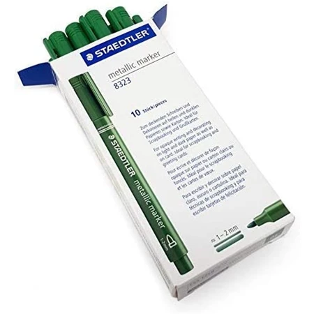 Dekormarker STAEDTLER 1-2 mm, kúpos, metálzöld