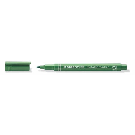 Dekormarker STAEDTLER 1-2 mm, kúpos, metálzöld