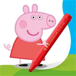 Filc készlet 12 db-os STAEDTLER „Noris® junior 329” 2,5 mm jumbo kimosható, Peppa malac minta, 12 szín