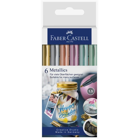 Filc készlet 12db-os FABER Creative Marker 1,5mm Metallic