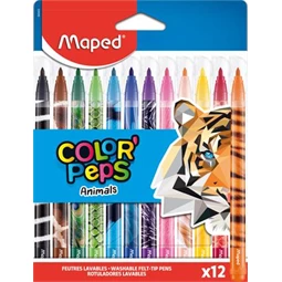 Filc készlet 12db-os MAPED Color Peps Animals  2,8 mm kimosható