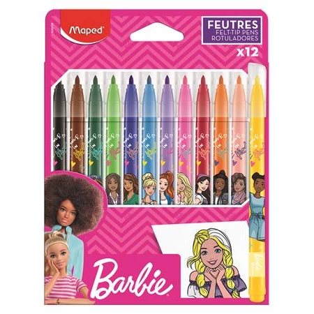 Filc készlet 12db-os MAPED Barbie 2,8mm kimosható