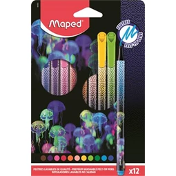 Filc készlet 12db-os MAPED Deepsea Paradise, 0,8 mm, kimosható