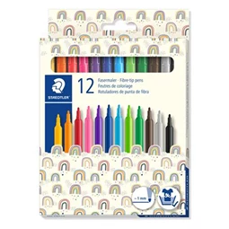 Filc készlet 12db-os STAEDTLER 1mm, kimosható, vegyes mintájú csomagolás, 325