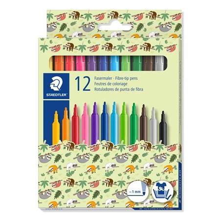 Filc készlet 12db-os STAEDTLER 1mm, kimosható, vegyes mintájú csomagolás, 325