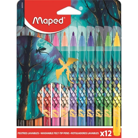 Filc készlet 12db-os MAPED Dragon sárkány 2,8 mm, kimosható