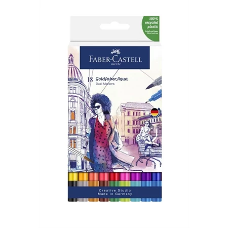 Filc készlet 18db-os GOLDFABER kétvégű akvarell