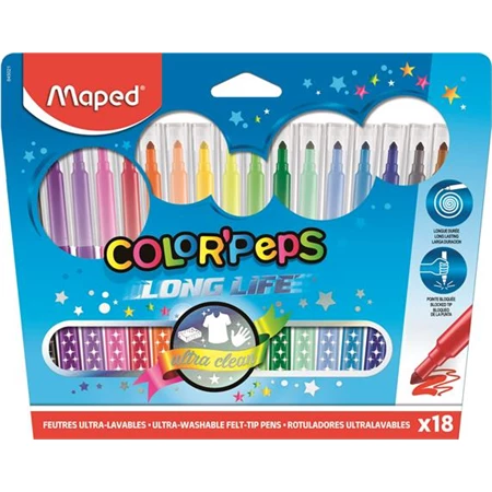 Filc készlet 18db-os MAPED Color Peps 1-3,6mm mosható