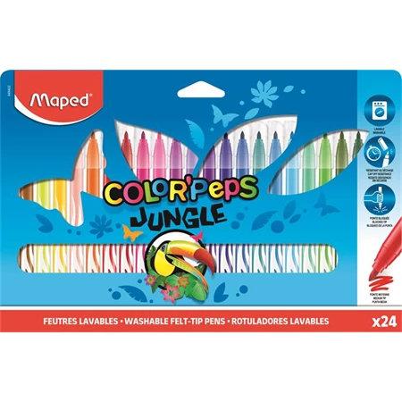 Filc készlet 24db-os MAPED Color Peps Jungle 2,8 mm, háromszög alakú, kimosható