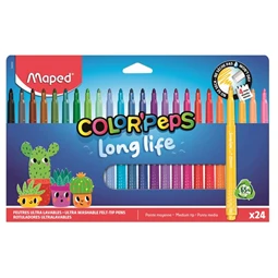 Filc készlet 24db-os MAPED Color Peps Long Life vonalvastagság: 3,7 mm, kimosható