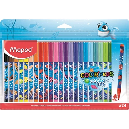 Filc készlet 24db-os MAPED Color Peps Ocean LIFE 2 mm, kimosható