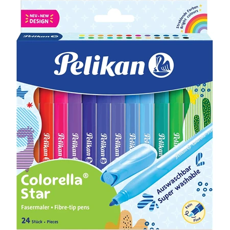Filc készlet 24db-os PELIKAN Colorella Star C302 0,8 mm-es finom heggyel