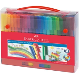 Filc készlet 60db-os FABER-CASTELL Connector műanyag tárolóban, Carrying case