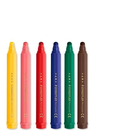 Filc készlet 6 db-os STAEDTLER „Noris® junior 329” 2,5 mm jumbo kimosható, Peppa malac minta, 6 szín