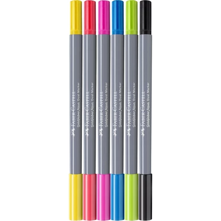 Filc készlet  6db-os GOLDFABER 0,4 tűfilc + ecset kétvégű akvarell filctoll, akvarell