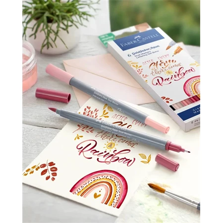 Filc készlet  6db-os GOLDFABER kétvégű akvarell BoHo
