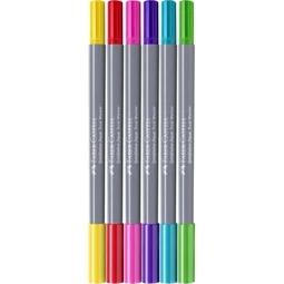 Filc készlet  6db-os GOLDFABER 0,4 tűfilc + ecset kétvégű akvarell filctoll, Édességbolt