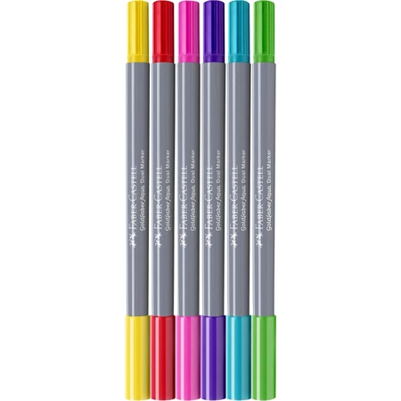 Filc készlet  6db-os GOLDFABER 0,4 tűfilc + ecset kétvégű akvarell filctoll, Édességbolt