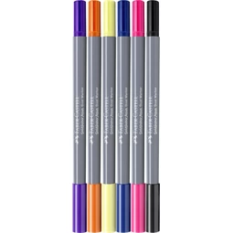Filc készlet  6db-os GOLDFABER 0,4 tűfilc + ecset kétvégű akvarell filctoll, Fantázia