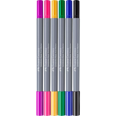 Filc készlet  6db-os GOLDFABER 0,4 tűfilc + ecset kétvégű akvarell filctoll, Graffiti