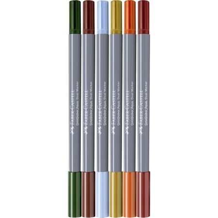 Filc készlet  6db-os GOLDFABER 0,4 tűfilc + ecset kétvégű akvarell filctoll, Toszkána