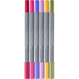 Filc készlet  6db-os GOLDFABER 0,4 tűfilc + ecset kétvégű akvarell filctoll, Virágok