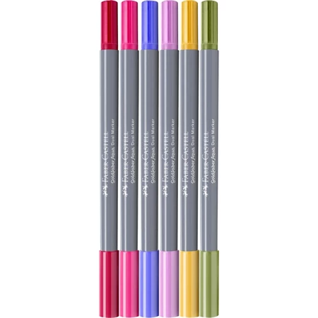 Filc készlet  6db-os GOLDFABER 0,4 tűfilc + ecset kétvégű akvarell filctoll, Virágok