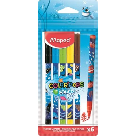 Filc készlet  6db-os MAPED Color Peps Ocean LIFE 2 mm, kimosható